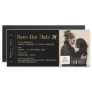 Magnet Boarding Pass Save the Date Black Gold