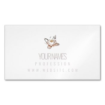 Magnet Business Card :  White Lotus by TINYLOTUS at Zazzle