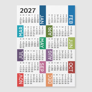 Magnet Calendar - 12 Month funky colorful months