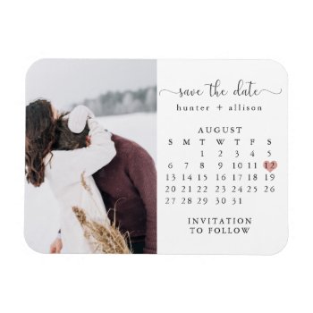 Magnet | Calendar Save The Date by PrintedPaperDesigns at Zazzle