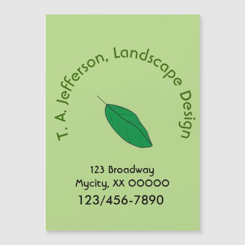 Magnet Card _ Leaf with Curved Text