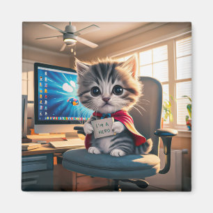 Magnet Cat with Alarm Clock