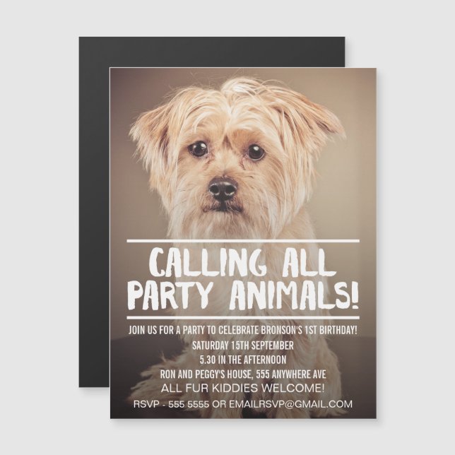 |MAGNET| Dog Meet Up Puppy Party Invitation (Front/Back)
