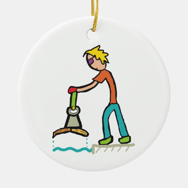 Magnet Fishing Ceramic Ornament (Front)