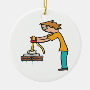 Magnet Fishing Ceramic Ornament