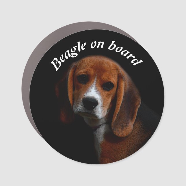 Magnet for car "Beagle on board" (Front)