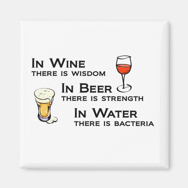 Magnet for Wine and Beer Lovers, with humor (Front)