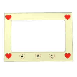 Magnet Frame - Hearts with Initials