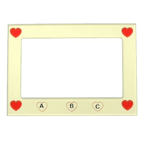 Magnet Frame _ Hearts with Initials