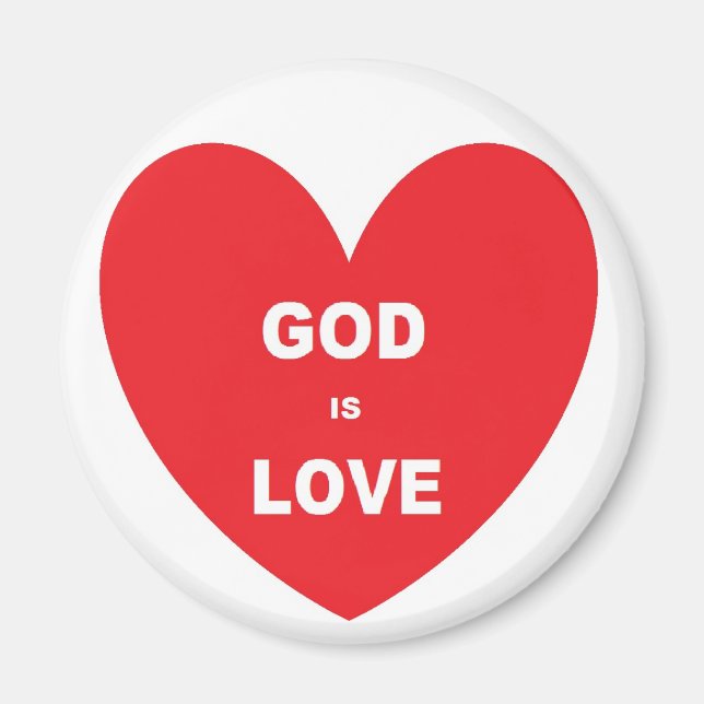 Magnet God Is Love Red Heart (Front)
