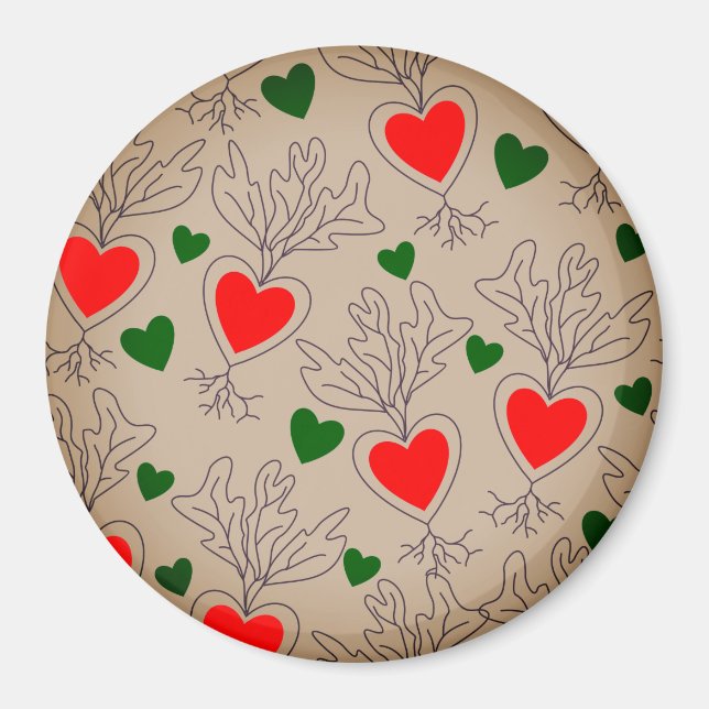 Magnet: Happy gardener or grow with love. Magnet (Front)