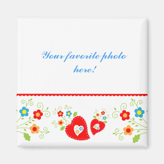 Magnet hearts and flower template (Front)