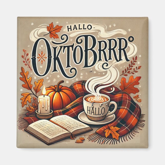 Magnet: Hello october autumn design Magnet (Front)