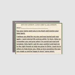 magnet-Invitation to accept Christ Car Magnet