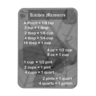 Measuring Cup (Liquid) Conversion Chart Magnet – Glowforge Shop