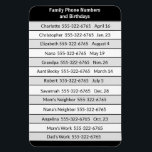 Magnet List of Important Phone Numbers<br><div class="desc">Magnet list of family phone numbers and birthdays makes a great gift for everyone in the family. Especially helpful to those leaving for college or taking a job in a distant city. All text is editable.</div>