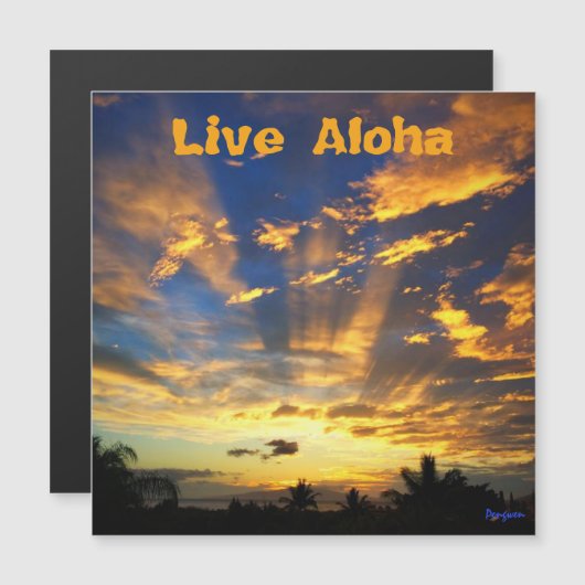 Magnet, Live Aloha, Sunset, Maui (Front/Back)
