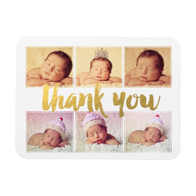 MAGNET New Baby Birth Announcement Thank You (Horizontal)