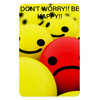 Magnet of a sad face in the middle of happy faces