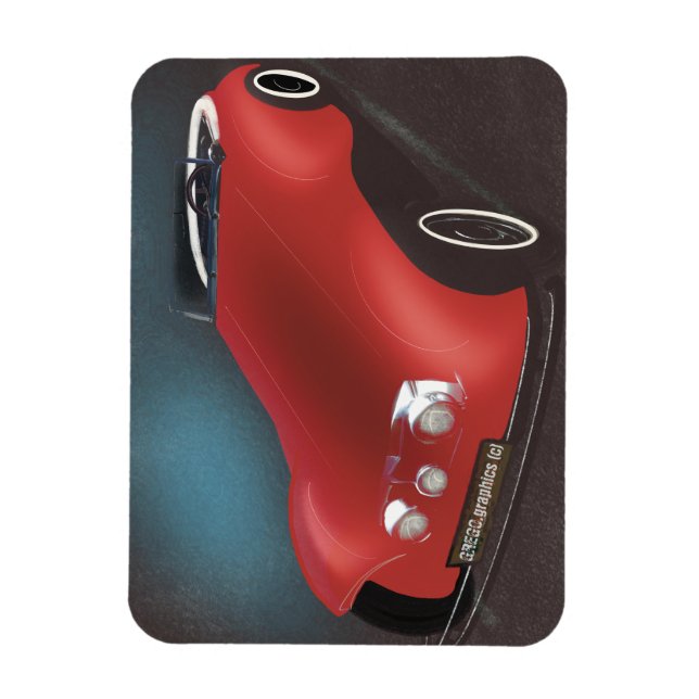 Magnet of Red Roadster Club (Vertical)