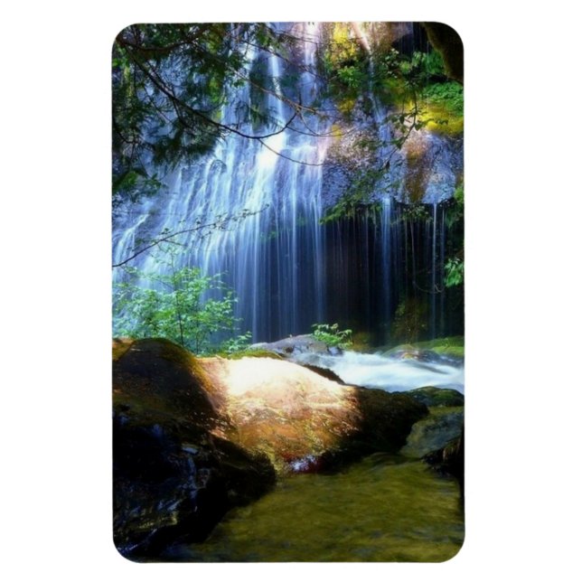Magnet of surreal waterfall in the forest. (Vertical)