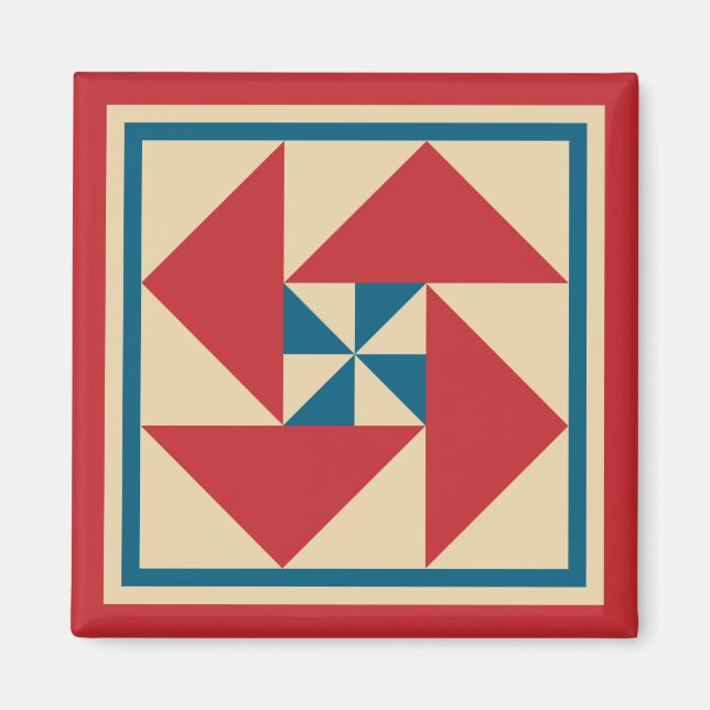 Magnet - Patriotic Spin Quilt Square (Front)