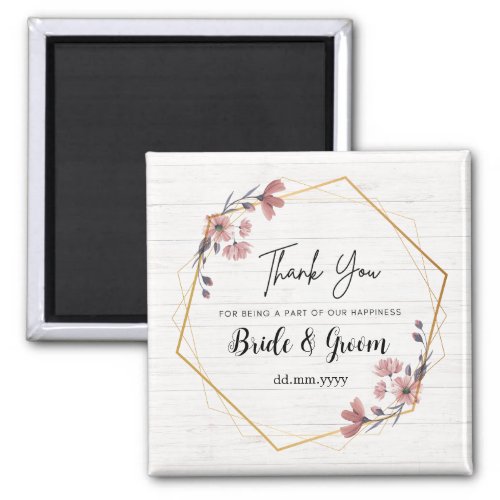 Magnet Personalized Wedding Favors Floral Theme