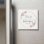 Magnet Personalized Wedding Favors Floral Theme<br><div class="desc">Magnet Personalized Wedding Favors Floral Theme,  this product is a thank you gifts or favors for guest in wedding event
easily customized the name of bride and groom and also the date</div>