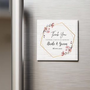 Magnet Personalized Wedding Favors Floral Theme