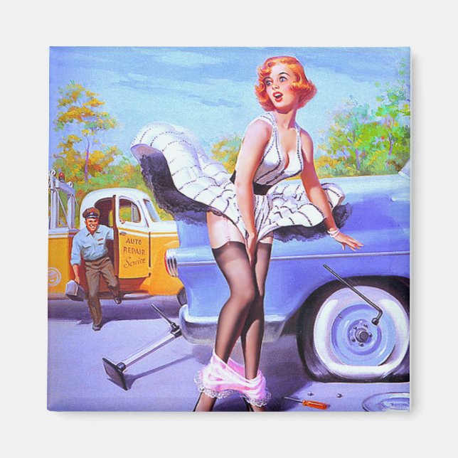 Magnet Pinup Girls Art Vintage Retro (Front)