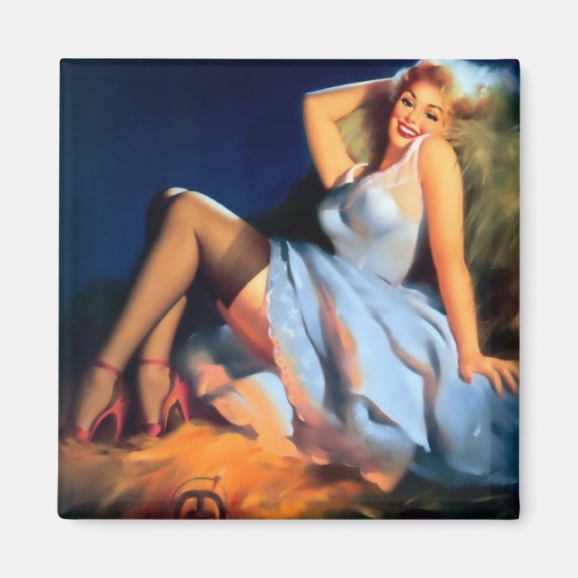 Magnet Pinup Girls Art Vintage Retro (Front)
