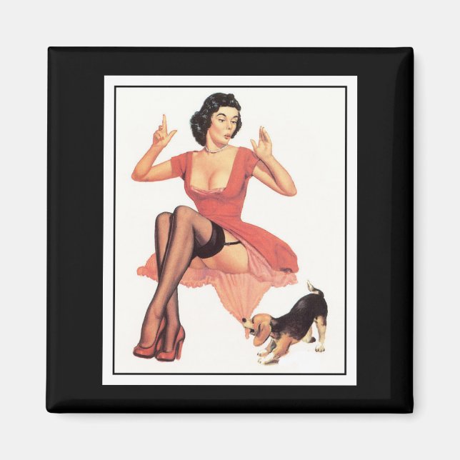 Magnet Pinup Girls Art Vintage Retro (Front)