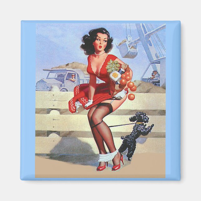 Magnet Pinup Girls Art Vintage Retro (Front)