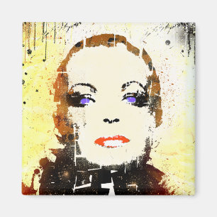 magnet "pop art" woman portrait
