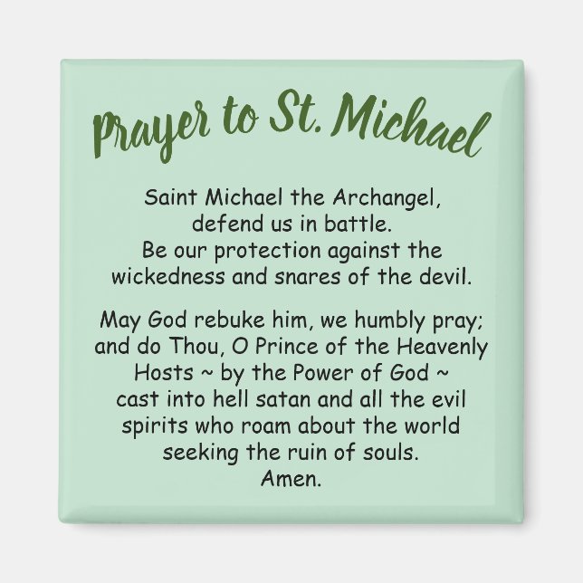 Magnet Prayer to Saint Michael the Archangel Favor (Front)