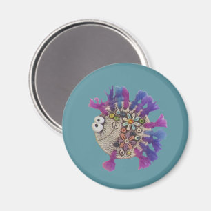 Magnet - Purple Yarn Fish - Baby