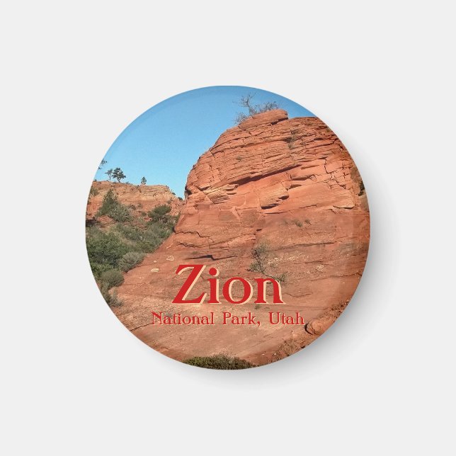 Magnet: Red Rock In Zion (Round) Magnet (Front)