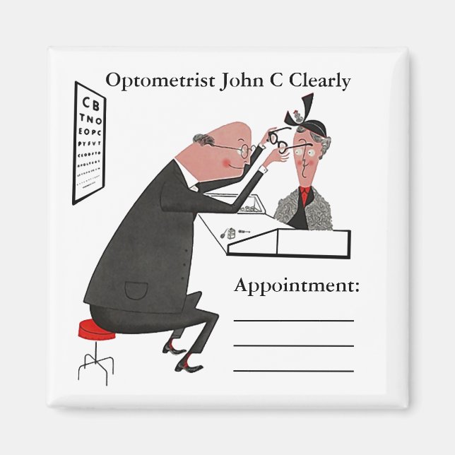 Magnet ~ RETRO Optometrist Eye Doctor Appointment (Front)
