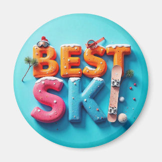 Magnet Rond Frigo - Unique Design - BEST SKI