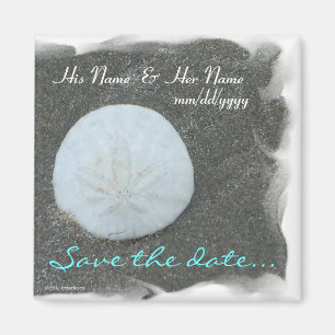 magnet - save the date w/sand dollar