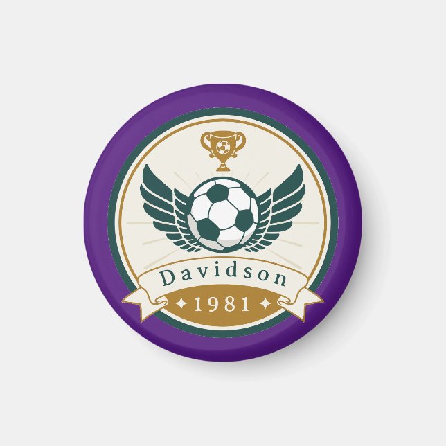 Magnet - Soccer Football - Personalized - Add Name (Front)