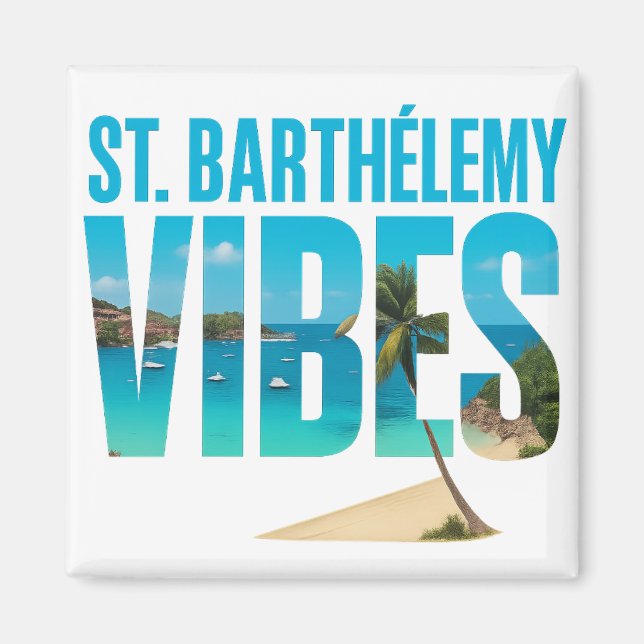Magnet St. Barts Vibes | Tropical Souvenir (Front)