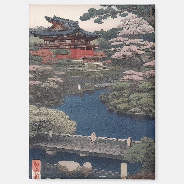 Magnet - Temple on the river - Japan (Front)