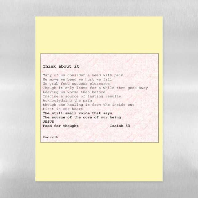 magnet " Think about it " Magnetic Dry Erase Sheet (Vertical)