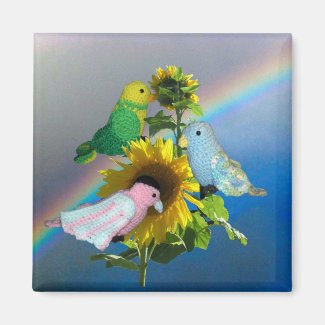 Magnet - Toy Birds on Sunflower