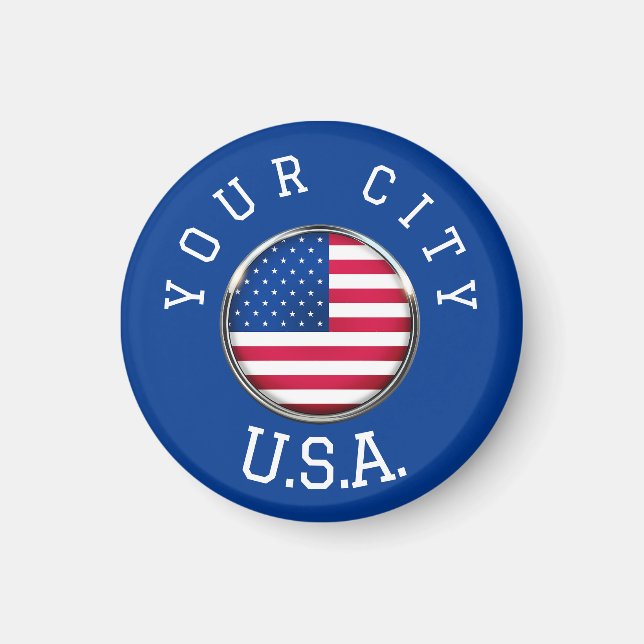 Magnet - USA Personalized - Add your City Name (Front)