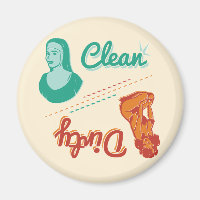 Magnet ~ Vintage Retro Clean Dirty Dishwasher