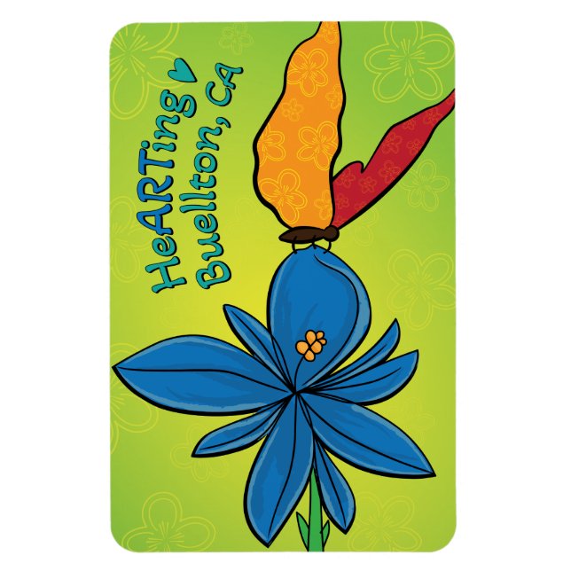 Magnet - Violet(te) and a Butterfl - Buellton.Art  (Vertical)