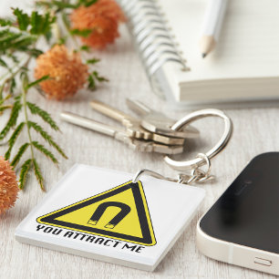 Magnet Warning Sign You Attract Me Keychain