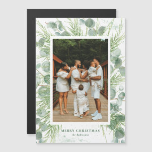 Magnet Watercolor Eucalyptus & Pine Christmas Card